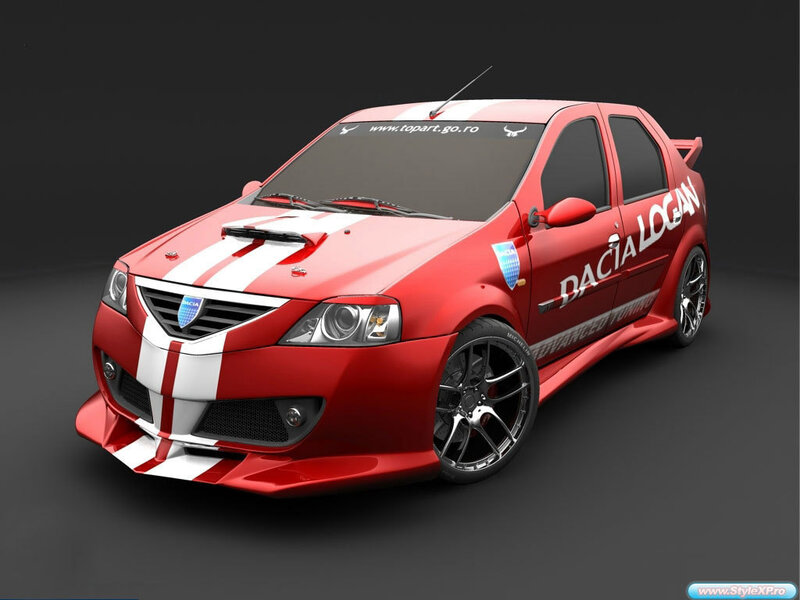 Red Dacia Logan race car