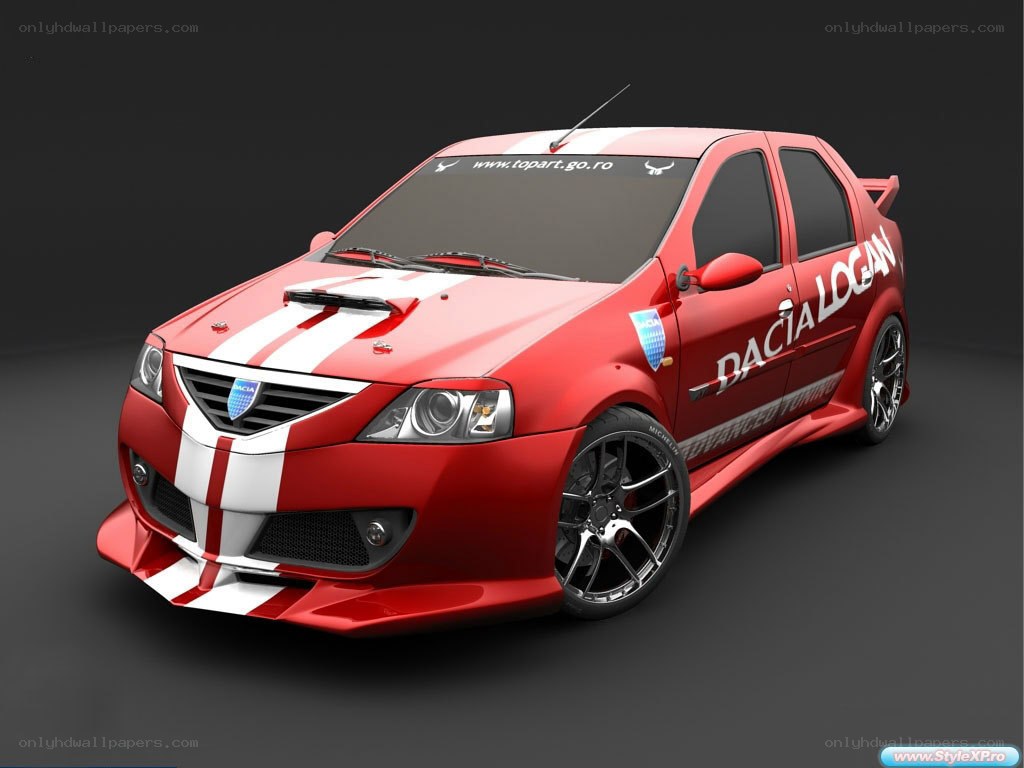 Red Dacia Logan race car
