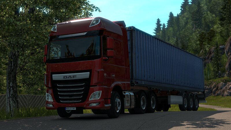 Red DAF Truck on Road — Calm