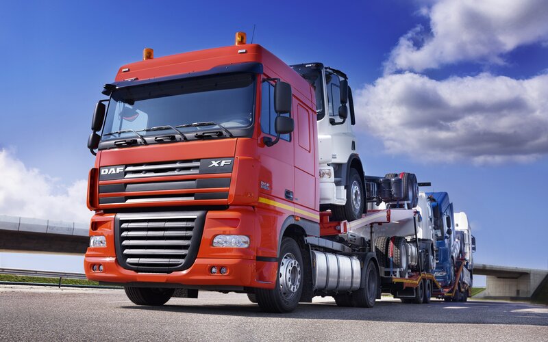 Red DAF XF Truck — Dramatic