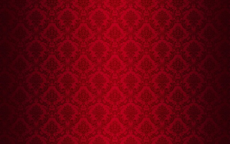 Red Damask Pattern — Ornate, Vector Art