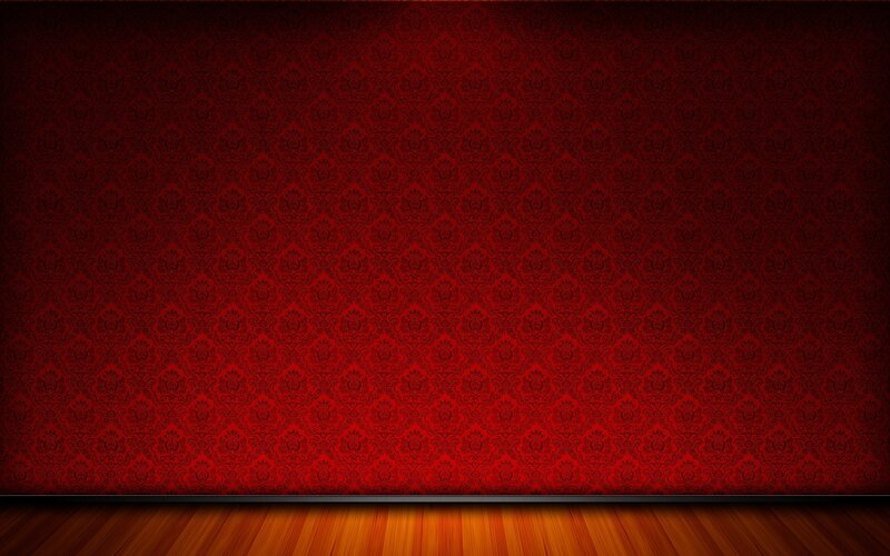 red damask wallpaper interior