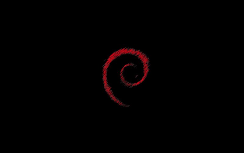 Red Debian Logo — Black, Neutral, Minimalist