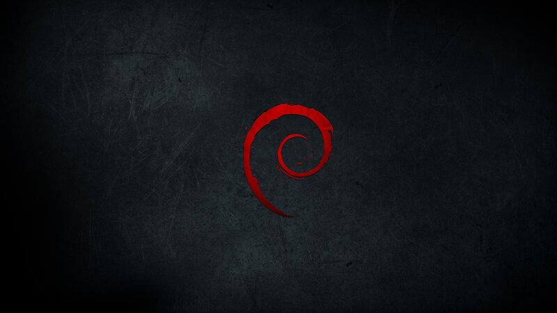 Red Debian Logo — Black