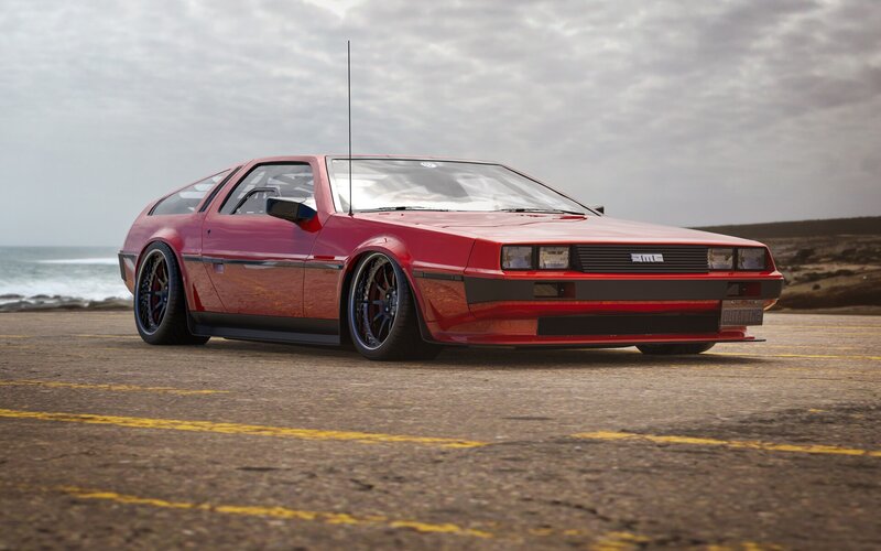 Red Delorean Car