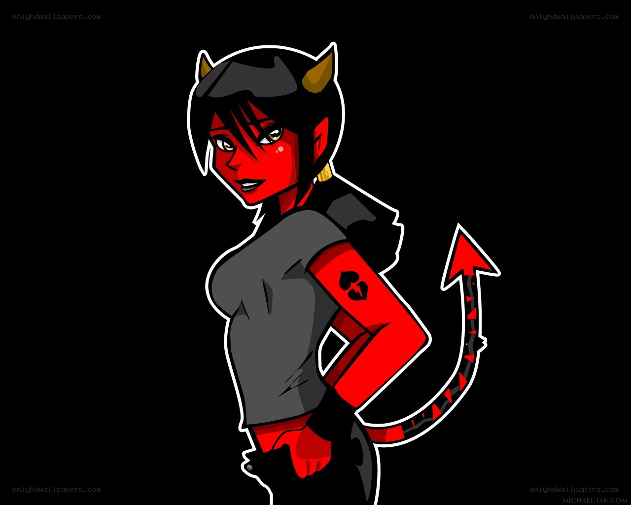 red demon character illustration
