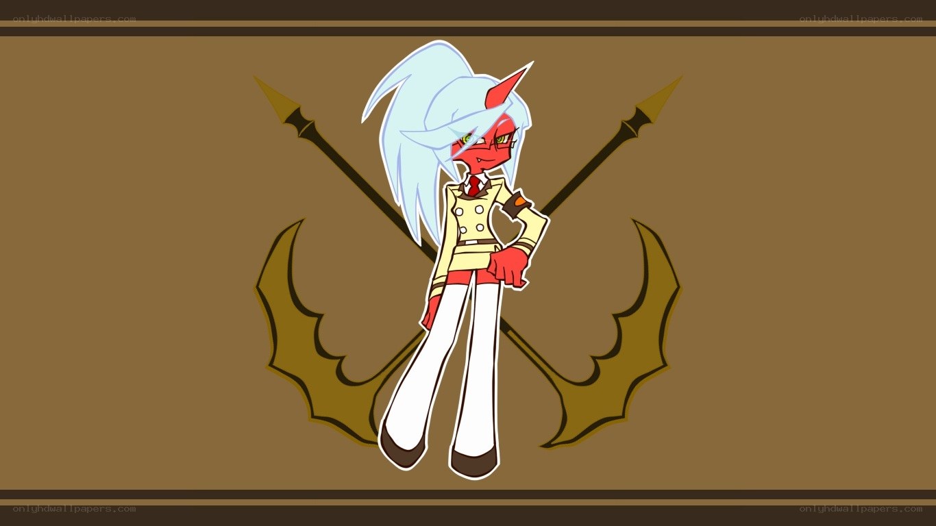 red demon character with weapons
