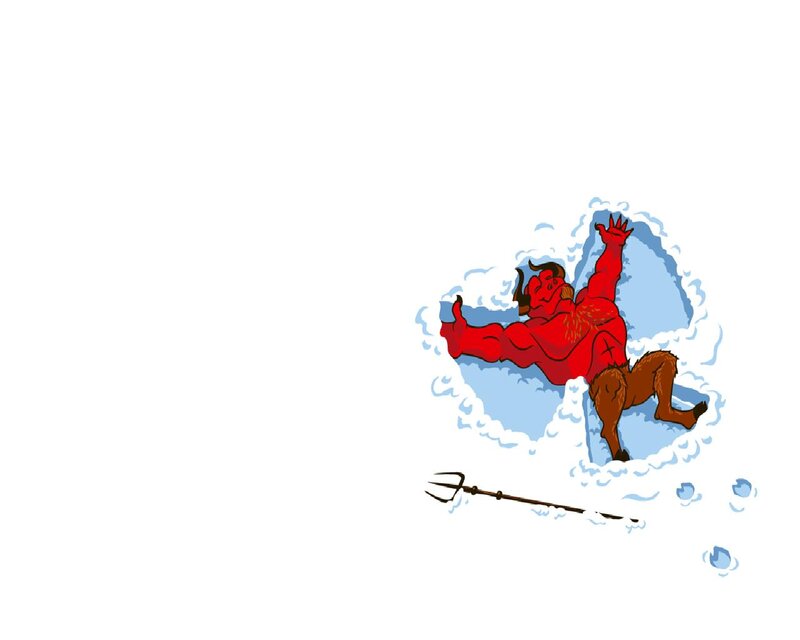 Red Demon in Snow
