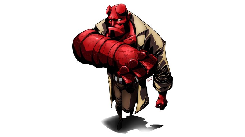 Red Demon in Trench Coat — Dramatic