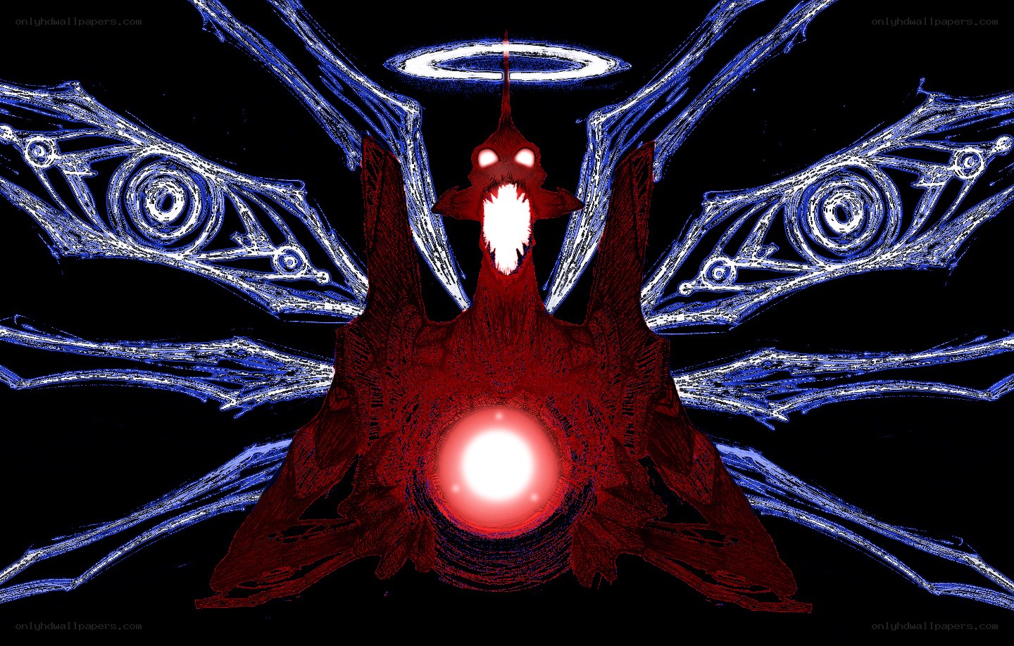red demon with blue wings