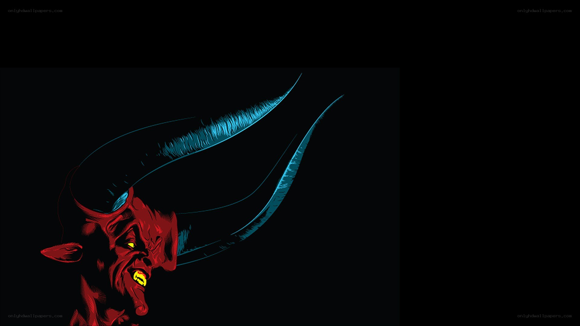 red demon with glowing horns