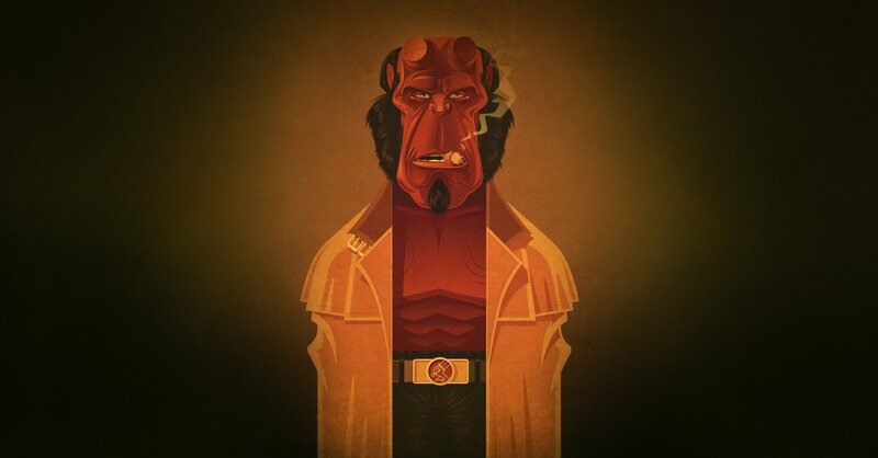 Red Demon with Horns — Dramatic, Digital Art, Cigarette