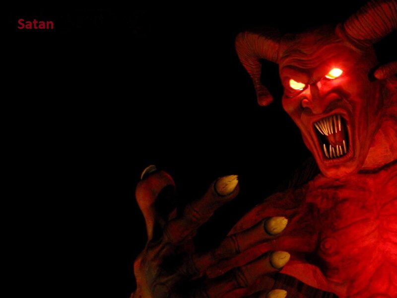 Red Demon with Horns — Dramatic, Night, Digital Art, Glowing Eyes