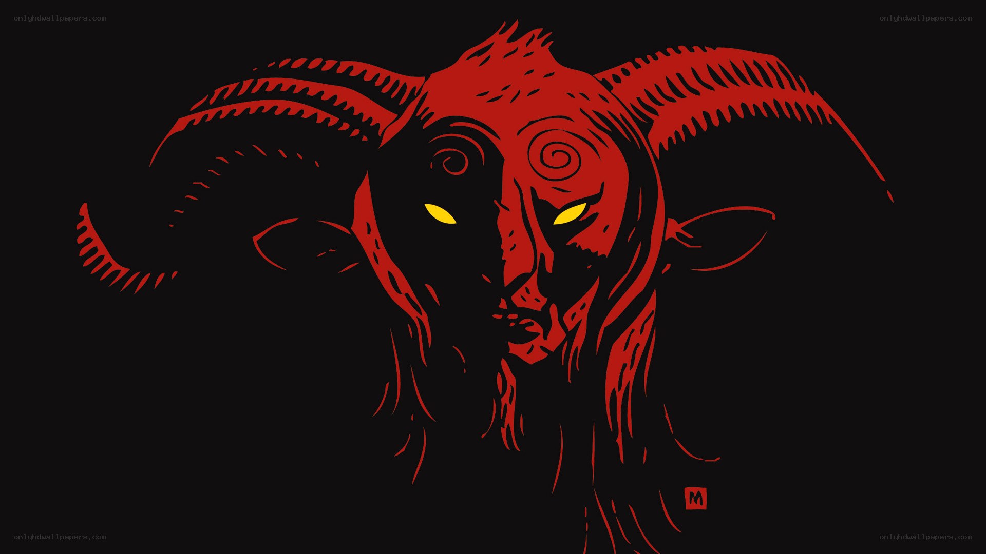red demon with ram horns
