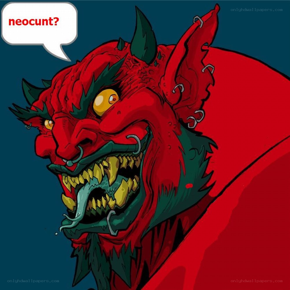 red demon with speech bubble