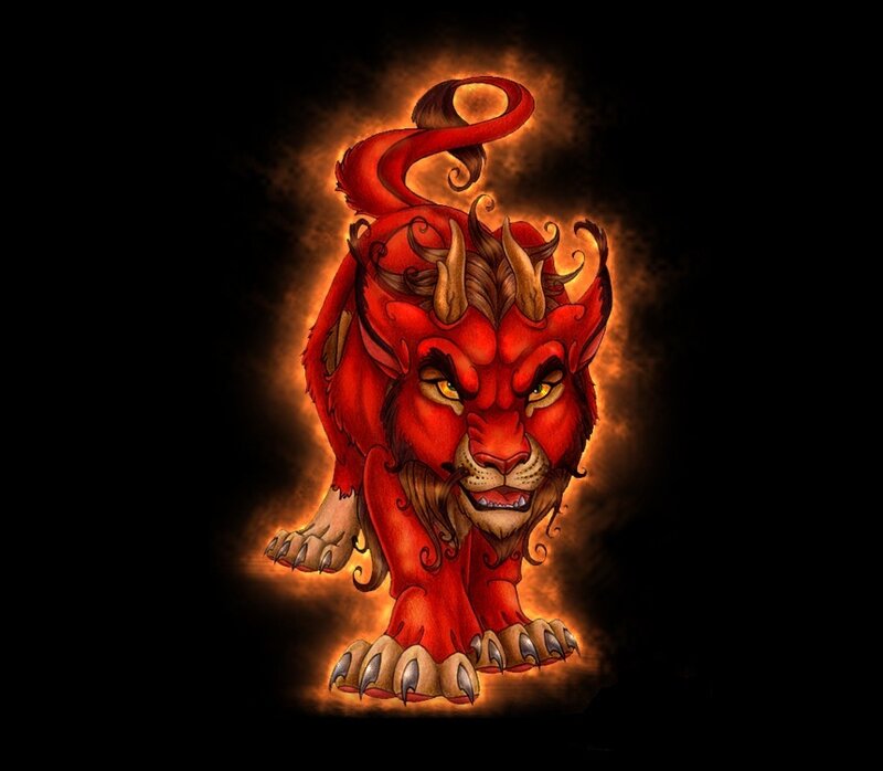 Red Demonic Lion