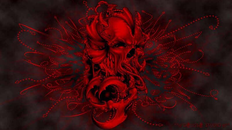 Red Demonic Skull