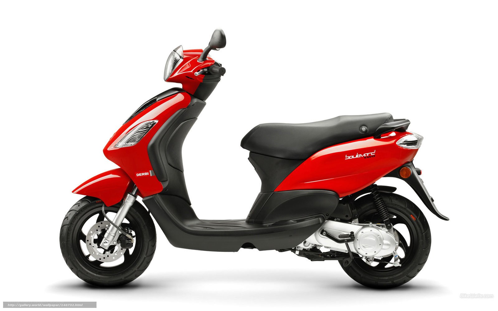 Red Derbi scooter