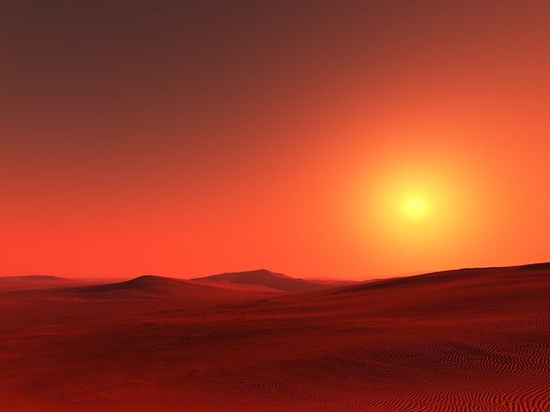 Red Desert Landscape — 3d Render