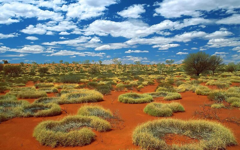 Red Desert Landscape — Blue, Arid