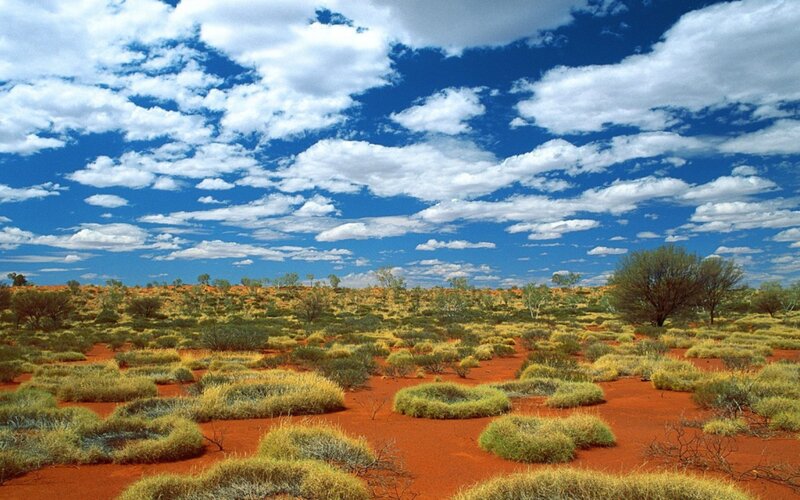 Red Desert Landscape — Blue