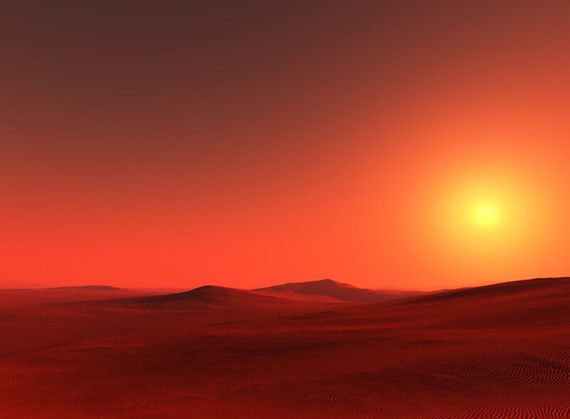 Red Desert Landscape — Dramatic