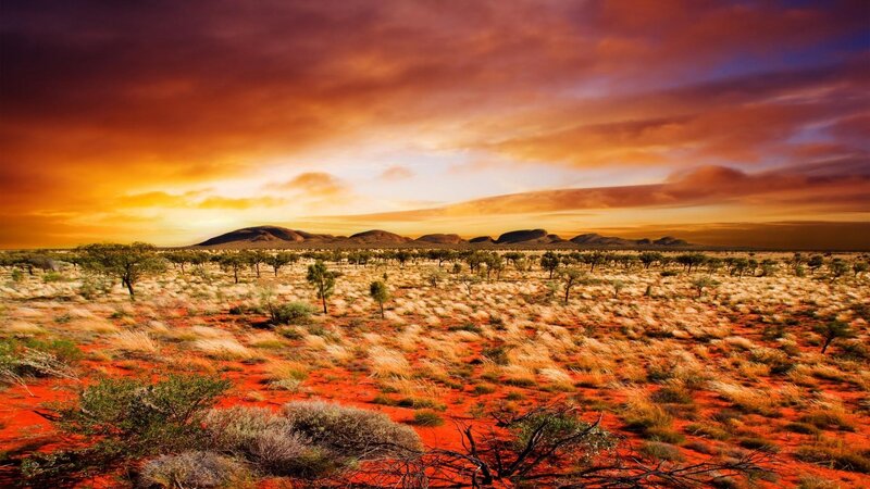 Red Desert Landscape — Orange, Dramatic
