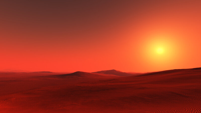 Red Desert Landscape — Sunset