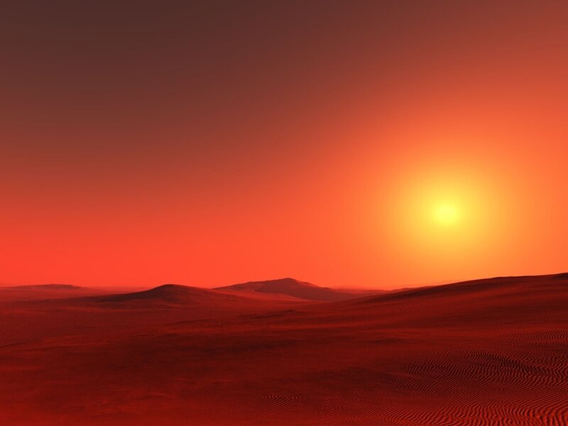 Red desert sunset