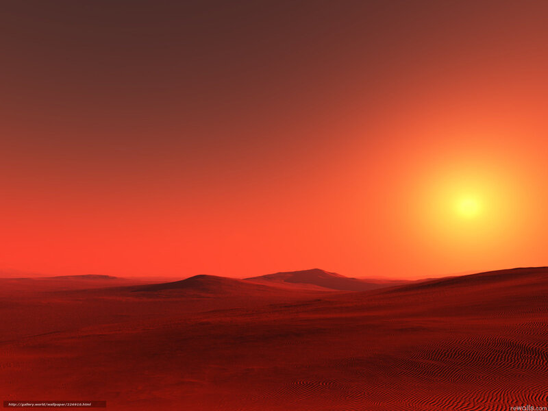 Red desert sunset landscape