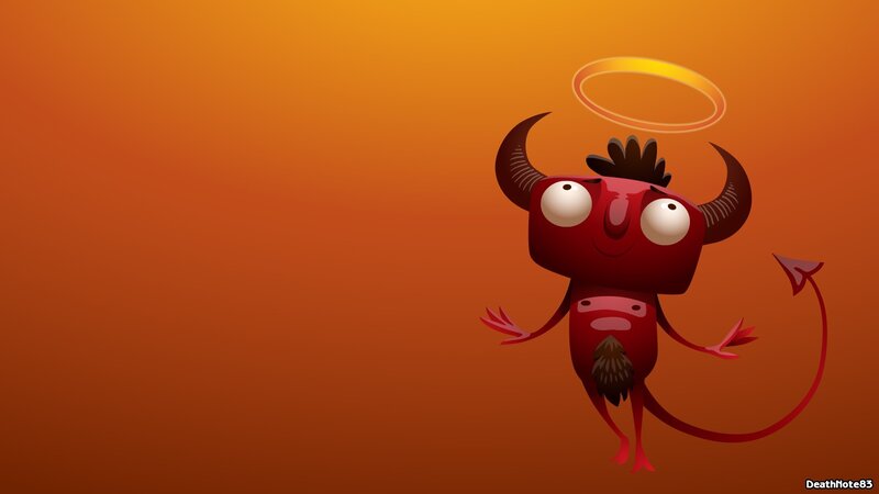 Red Devil Character — Orange