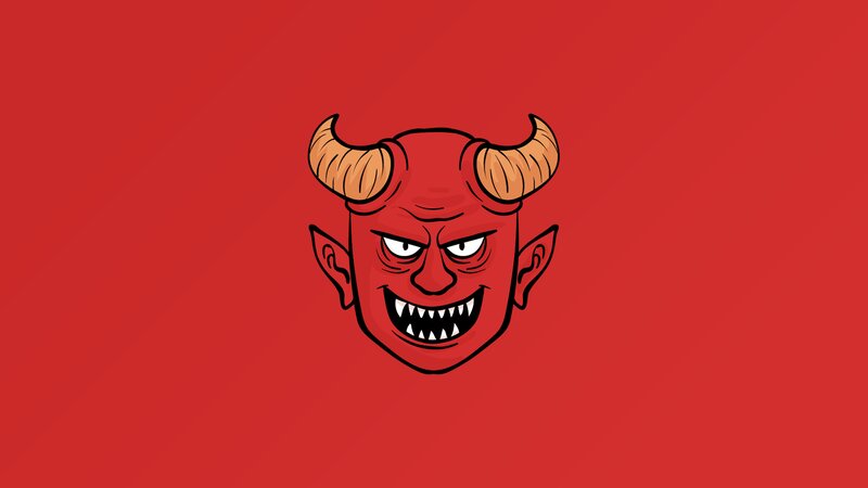 Red Devil Face — Angry