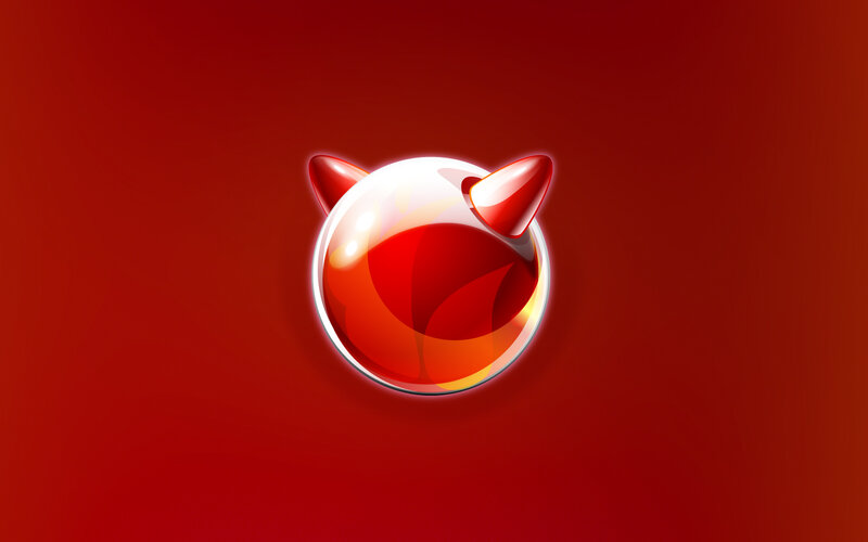 red devil icon on red background