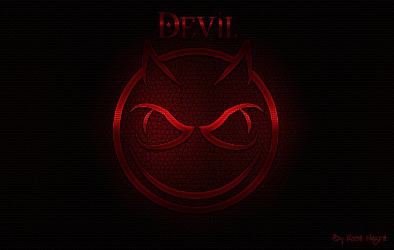 Red Devil Logo — Black, Dark