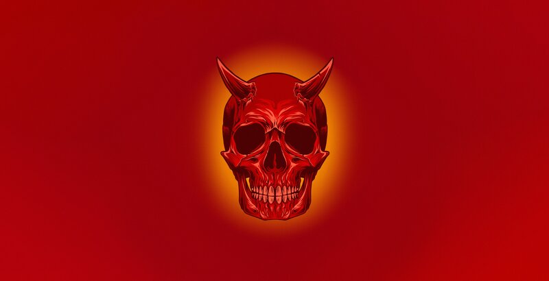 Red Devil Skull — Dramatic