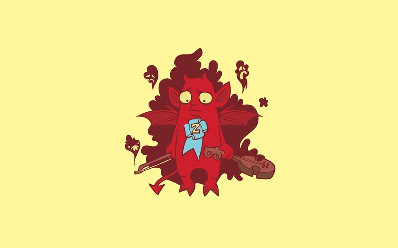 red devil with violin