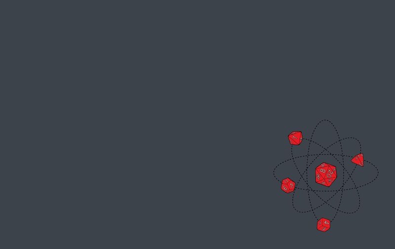 Red dice atom model