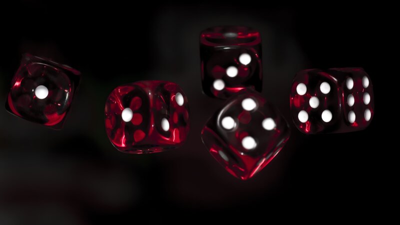 Red Dice in Motion — Black