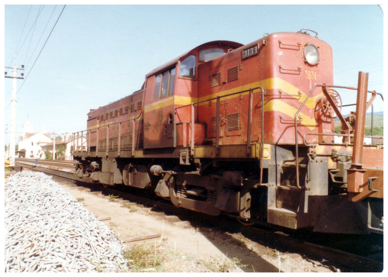 Red Diesel Locomotive — Calm, Afternoon