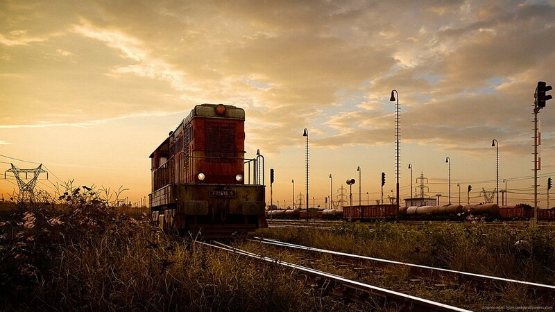Red Diesel Locomotive
