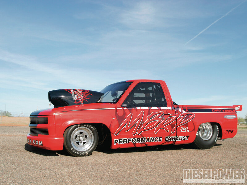 Red Diesel Truck — Dramatic, Afternoon