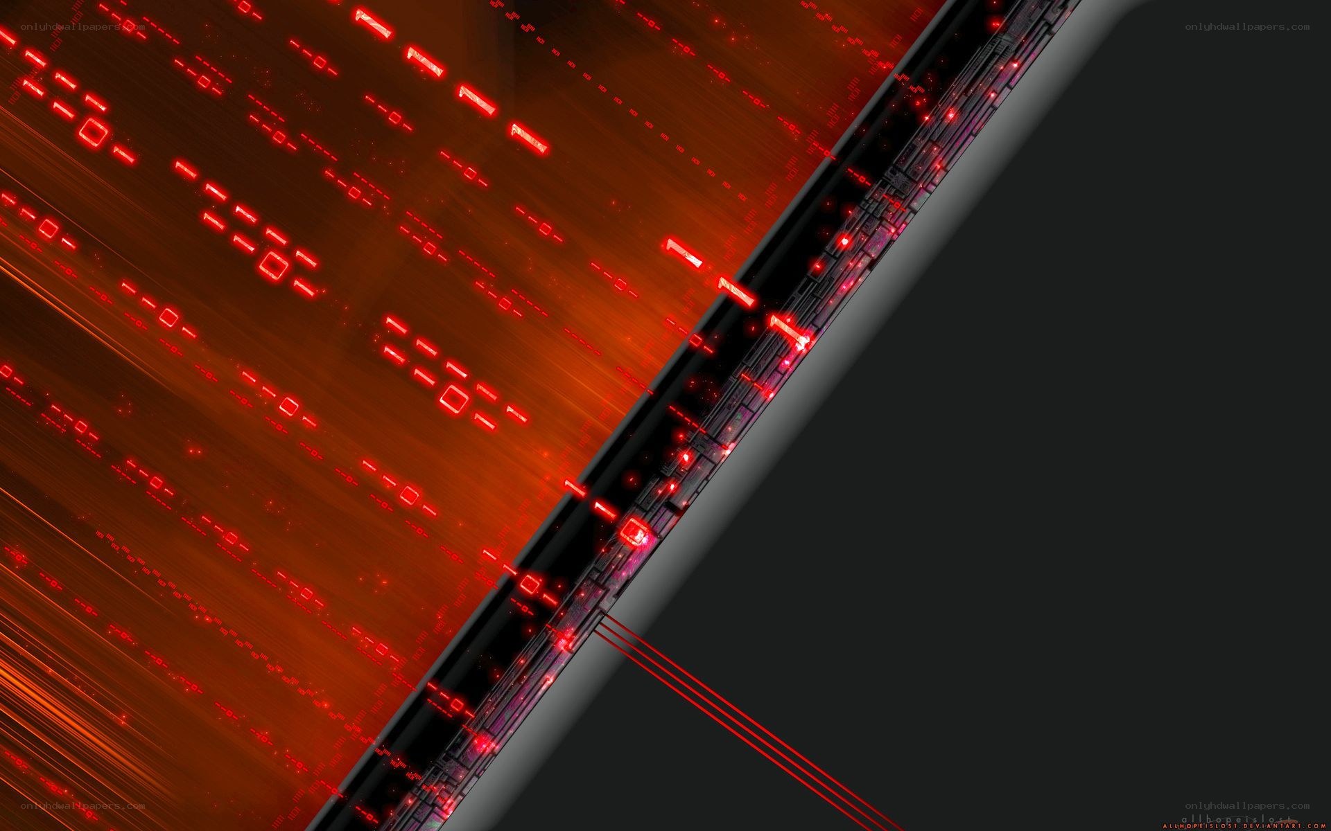 red digital data stream