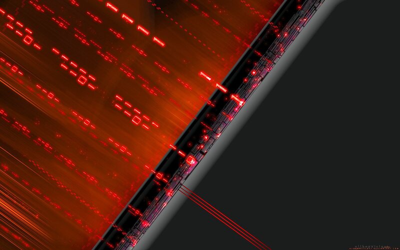 Red Digital Data Stream — Dramatic