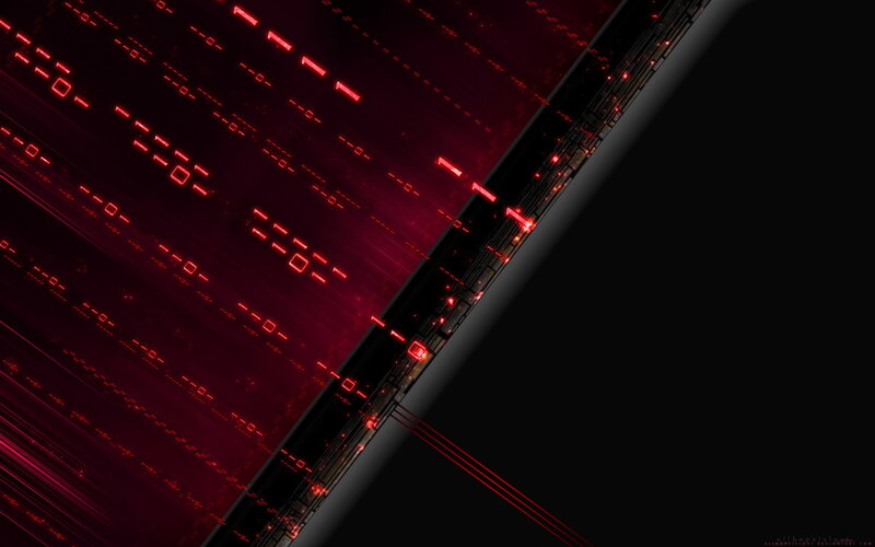Red Digital Data Stream — Technological