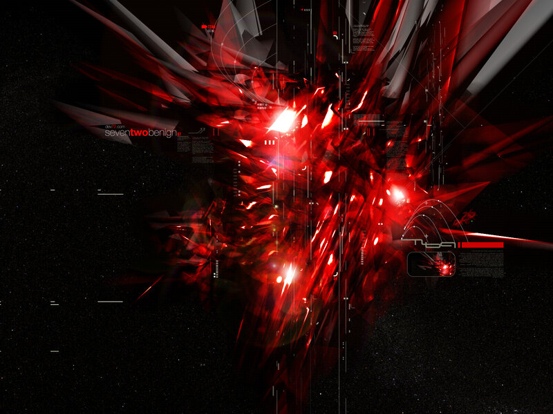 Red digital explosion abstract