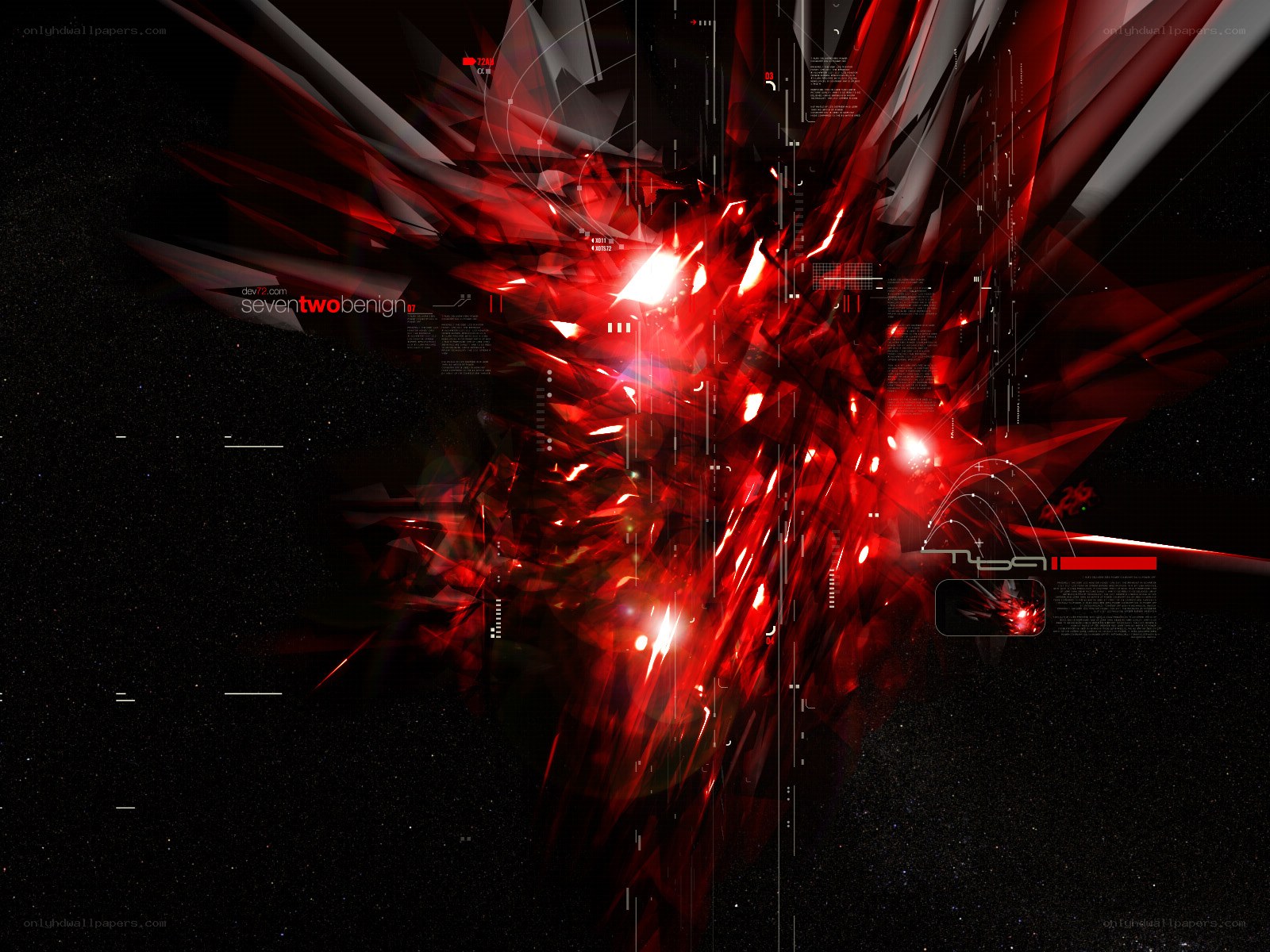 Red digital explosion abstract