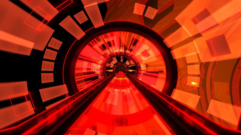 red digital tunnel animation