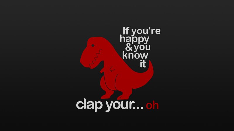 Red Dinosaur Illustration — Black