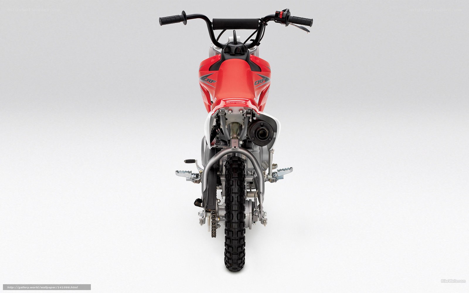 red dirt bike from rear