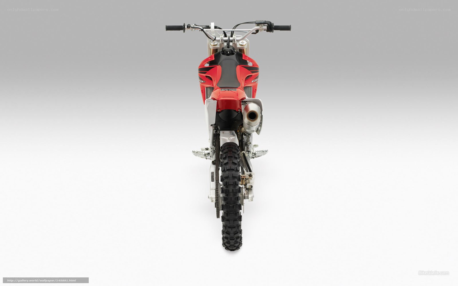 red dirt bike rear view